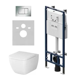 Комплект унитаза с инсталляцией AM.PM Gem IS100251.901701 сиденье микролифт